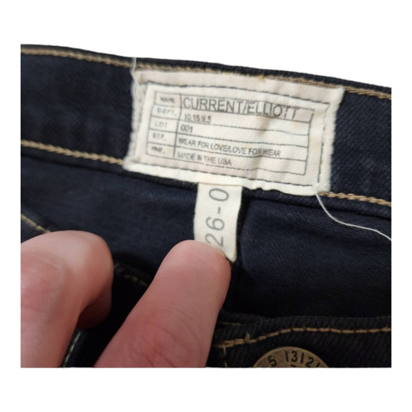 CURRENT / ELLIOTT The STILETTO Skinny Jeans Washed Black with Lace 26 - Picture 5 of 9